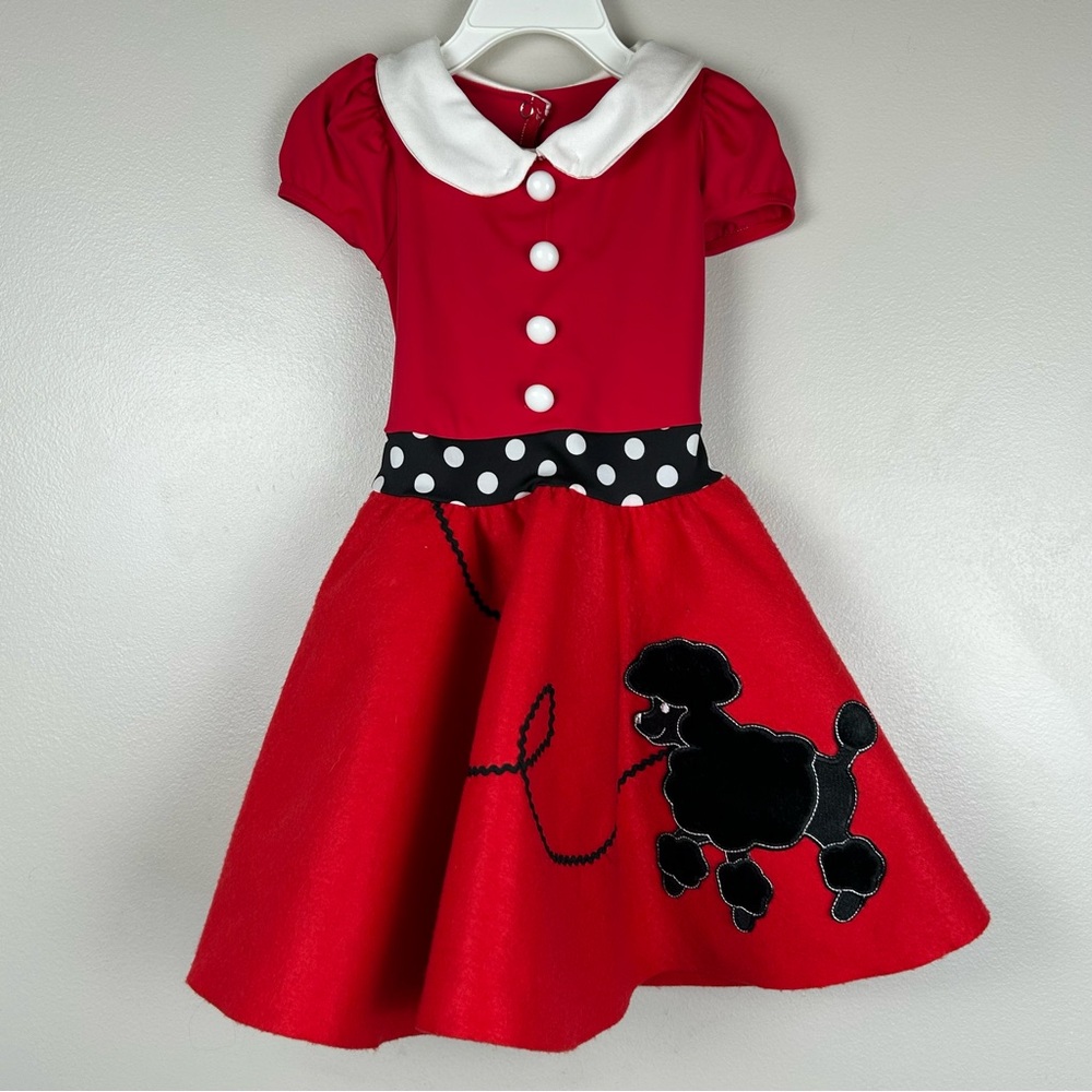 Halloween Costume Girls‎ XS Cosplay 50s Poodle Skirt Sock Hop Spirit Week Dress